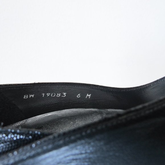 STUART WEITZMEN Classic Black Pointed Toe Pumps Crystal Charm Fringe Heels - Picture 5 of 15